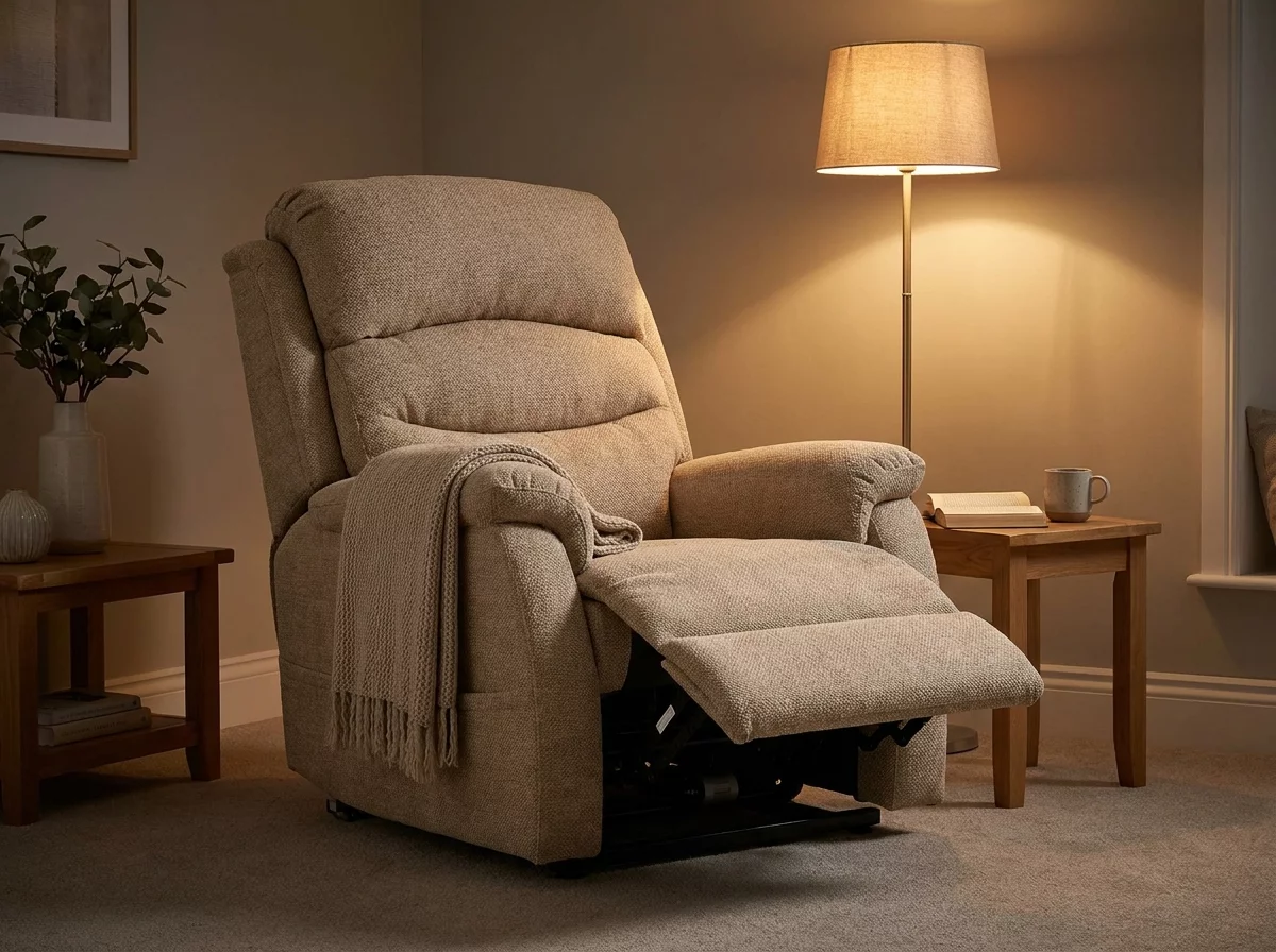 Fauteuil releveur en position relax allongee