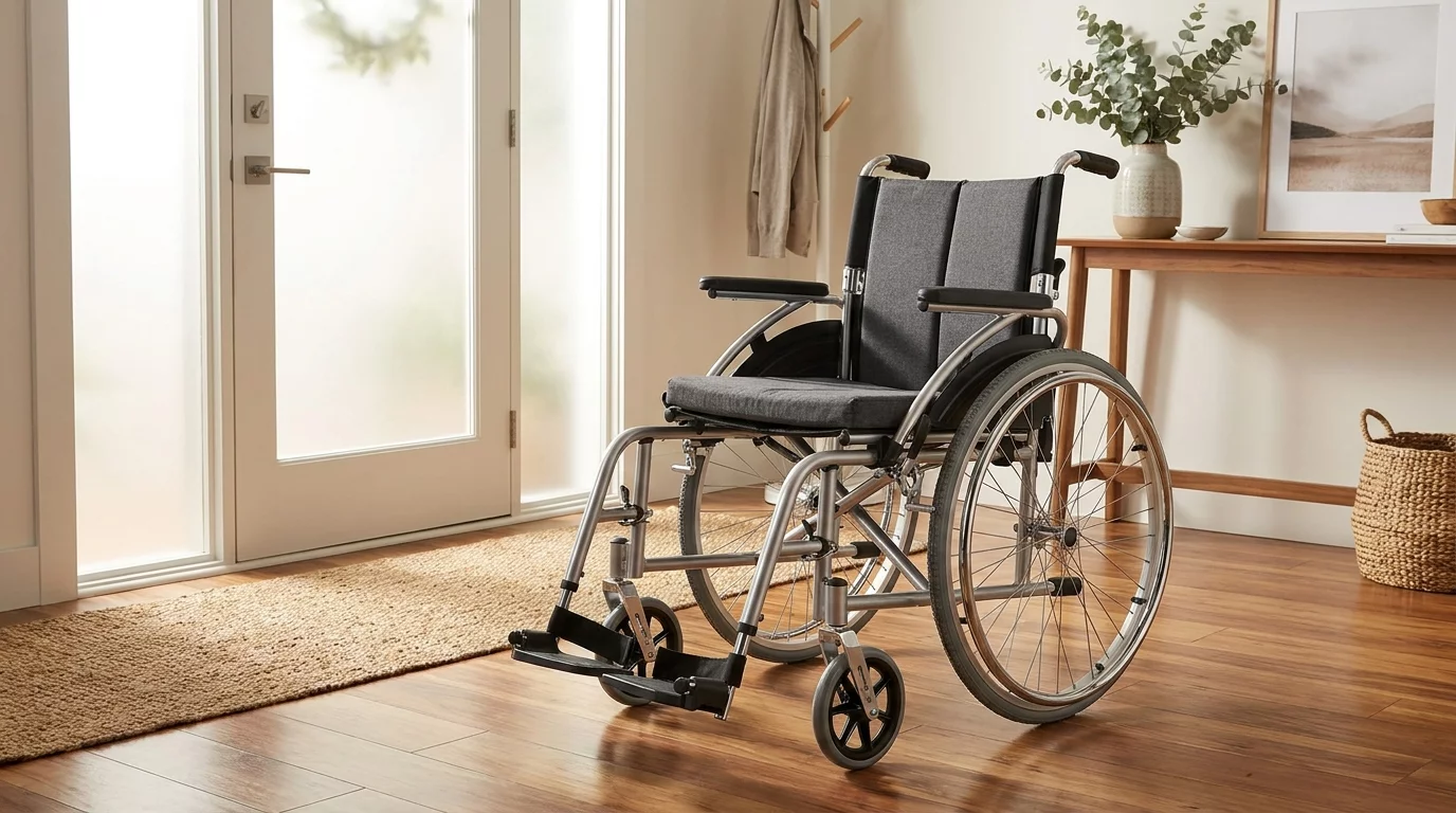 Fauteuil roulant leger pliable en aluminium